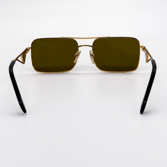 NEW PRADA SPR A52 15N01T SQUARE GOLD PRA52S 15N01T WOMEN PR A52S SUNGLASSES - Picture 6 of 12